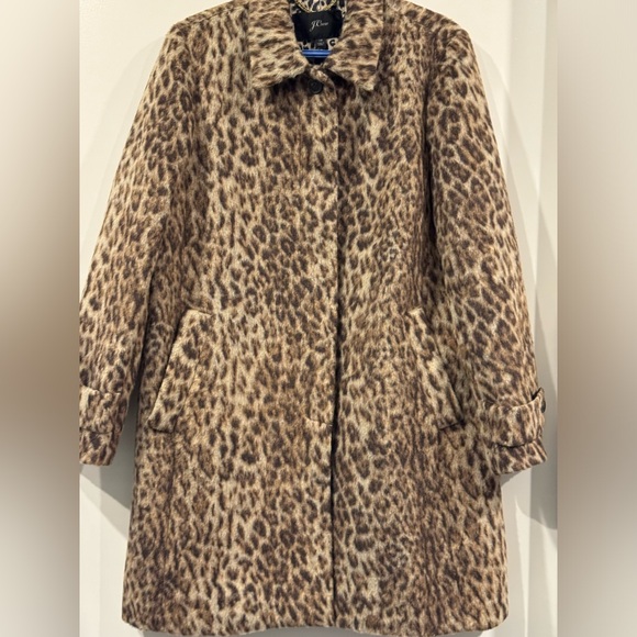 AUTHENTIC J.CREW TOPCOAT IN DOUBLE LEOPARD SIZE 14 - Picture 1 of 10